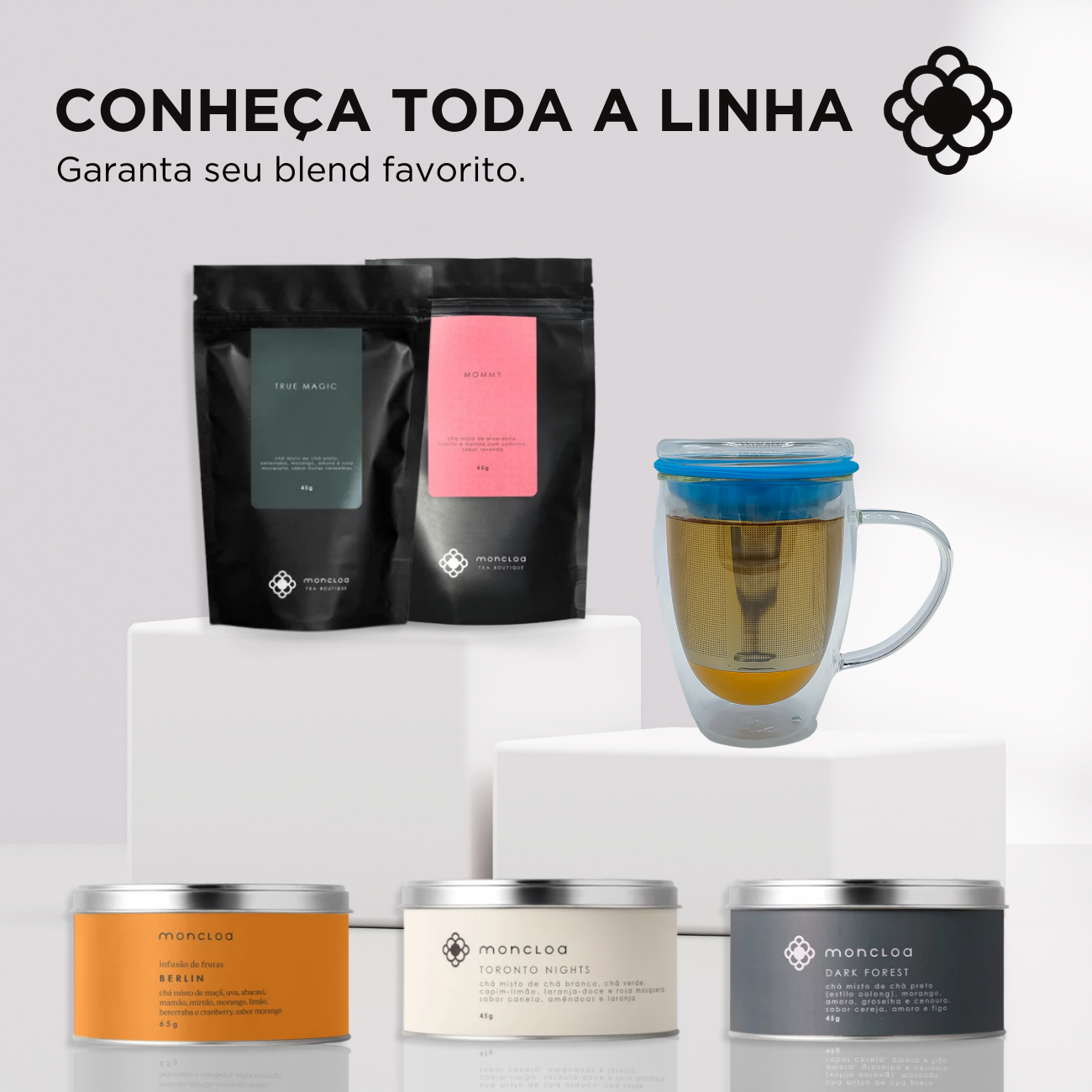 Caneca de Chá de Vidro com Infusor Rebel Duo Cup Moncloa