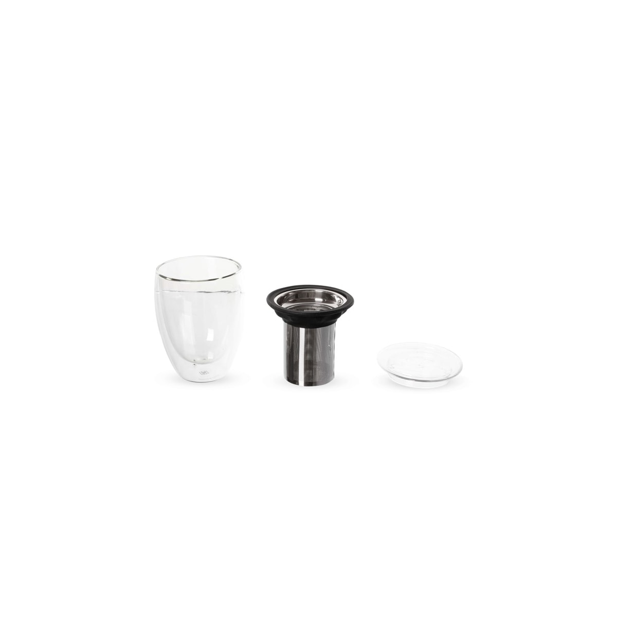 Copo de Chá de Vidro Duplo com Infusor Moody Duo Glass Moncloa