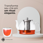 Bule de Chá de Vidro com Infusor Sunday Duo Teapot Moncloa 1.2l
