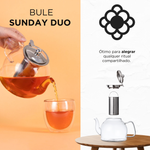 Bule de Chá de Vidro com Infusor Sunday Duo Teapot Moncloa 1.2l