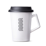 Caneca de Cerâmica com Tampa Stay a While Moncloa Branco 300ml
