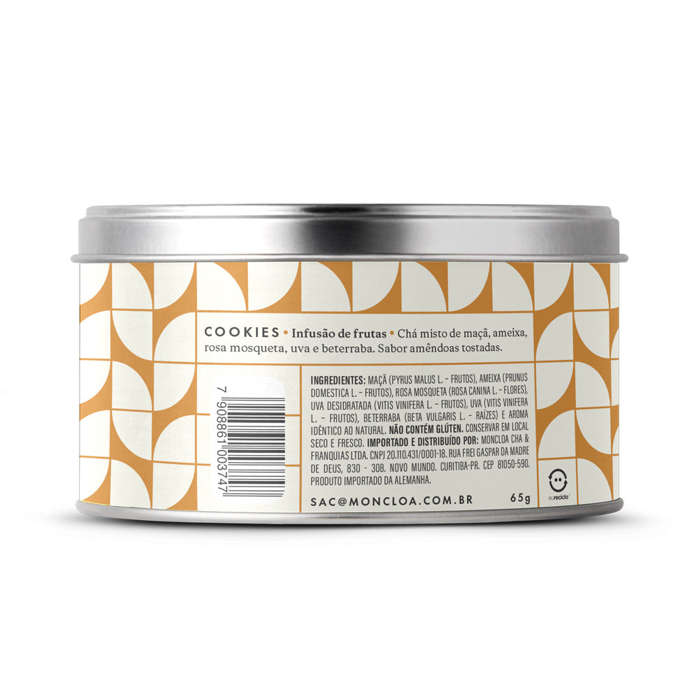 Chá Infusão de Frutas Cookies Moncloa Lata 65g