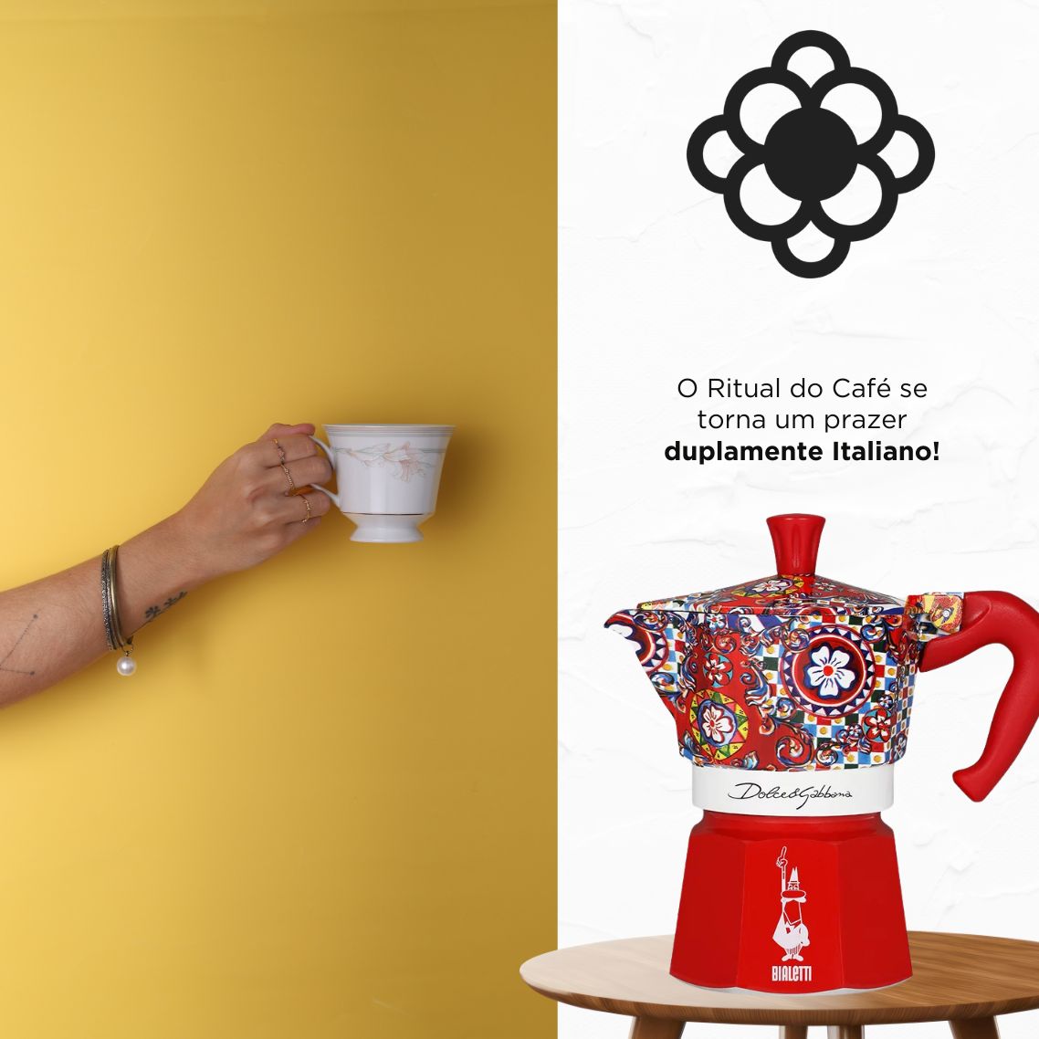 Cafeteira Moka Dolce & Gabbana 3 Xícaras 130ml Bialetti Vermelha