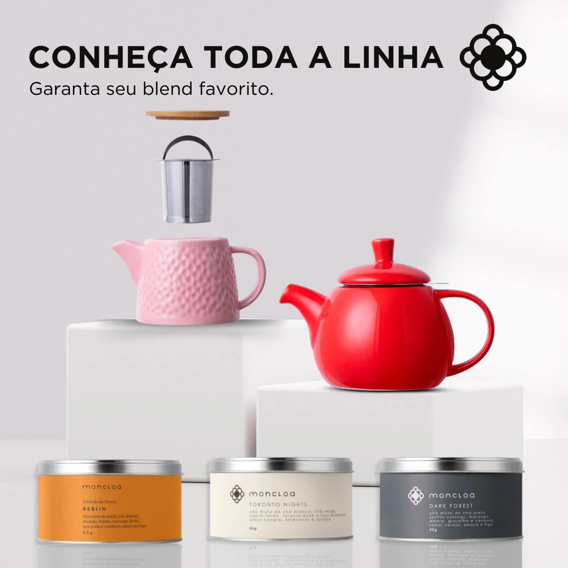 Bule de Chá de Cerâmica com Infusor Knit Duo Teapot Moncloa Rosa 550ml