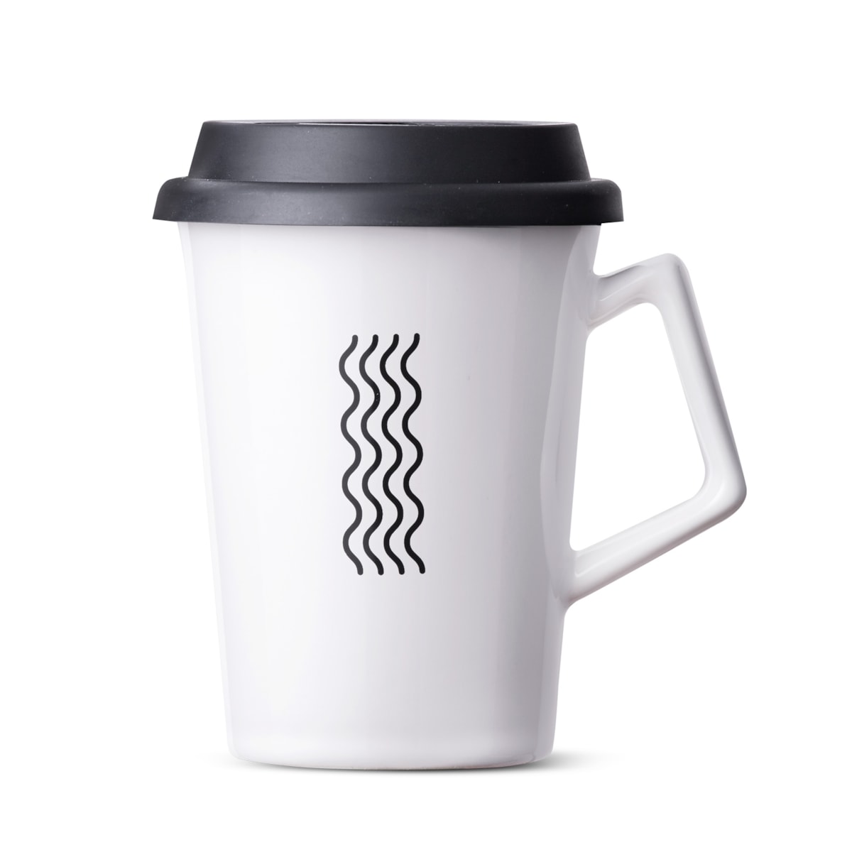 Caneca de Cerâmica com Tampa But First Tea Moncloa Branco 300ml