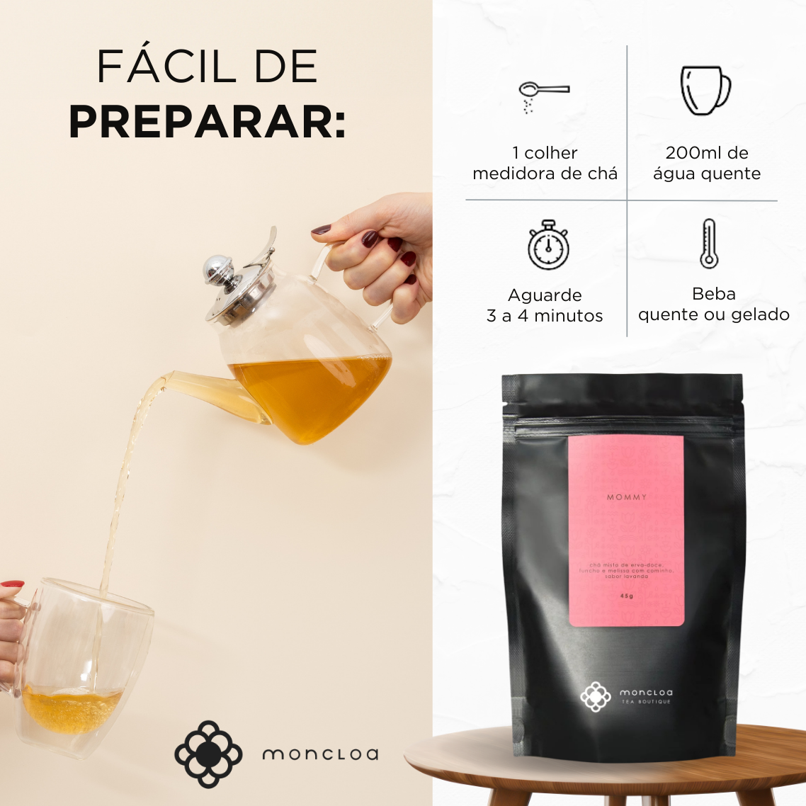 Chá Infusão de Ervas Mommy Moncloa Pouch 45g