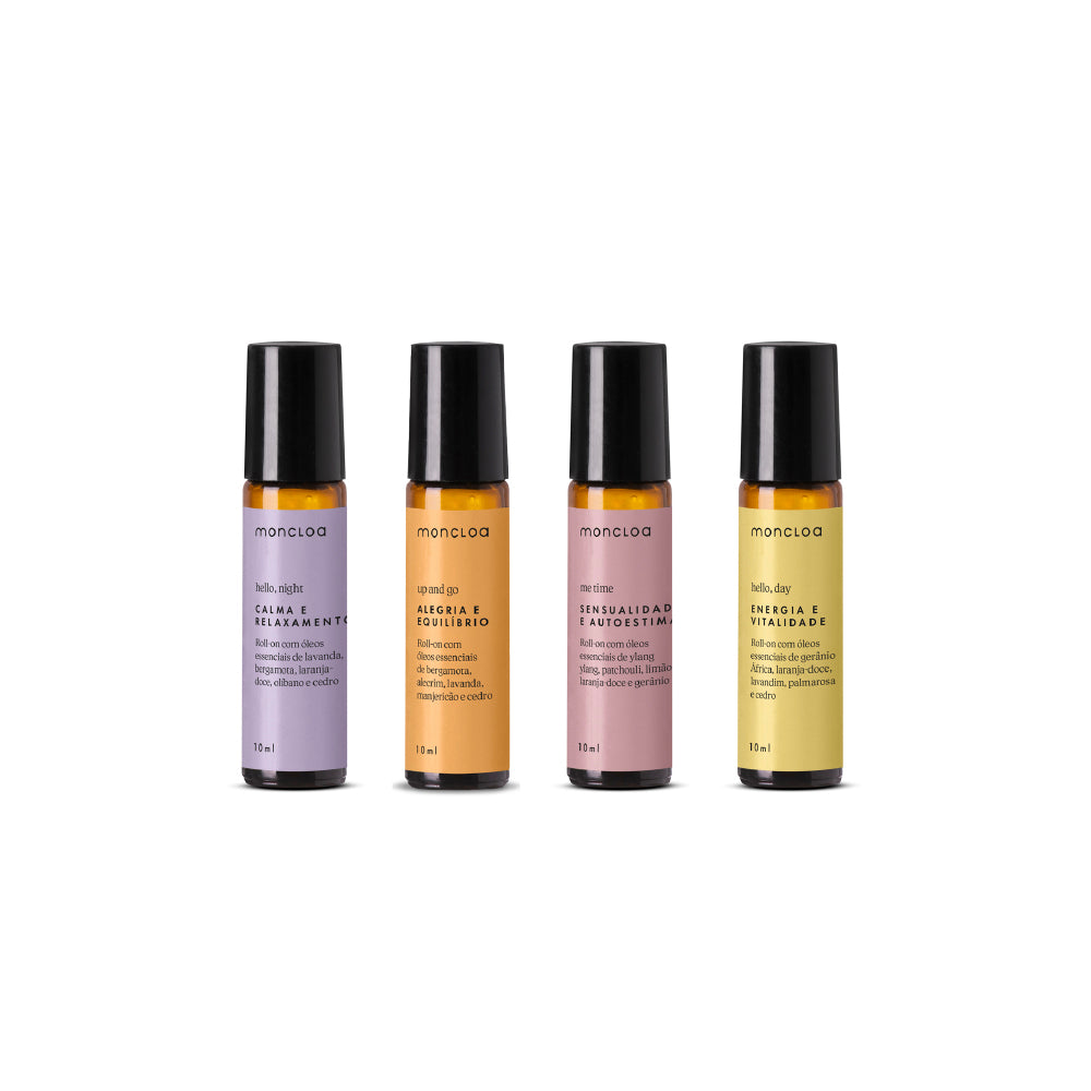 Kit 4 Blends de Óleos Essenciais - Relaxamento, Equiílibro, Autoestima e Energia