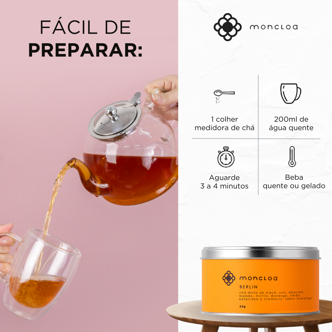 Chá Infusão de Frutas Berlin - 65g LATA