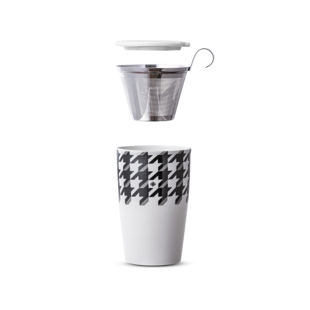 Caneca de Chá de Cerâmica com Infusor Tailor Duo Mug Moncloa Branco 470ml