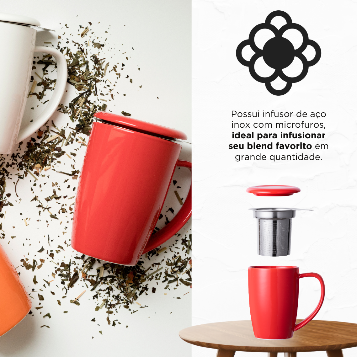 CURVY DUO MUG 380ML VERMELHO