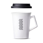 Caneca de Cerâmica com Tampa But First Tea Moncloa Branco 300ml
