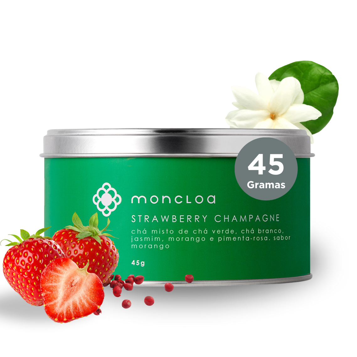 Chá Verde Strawberry Champagne Moncloa Lata 45g