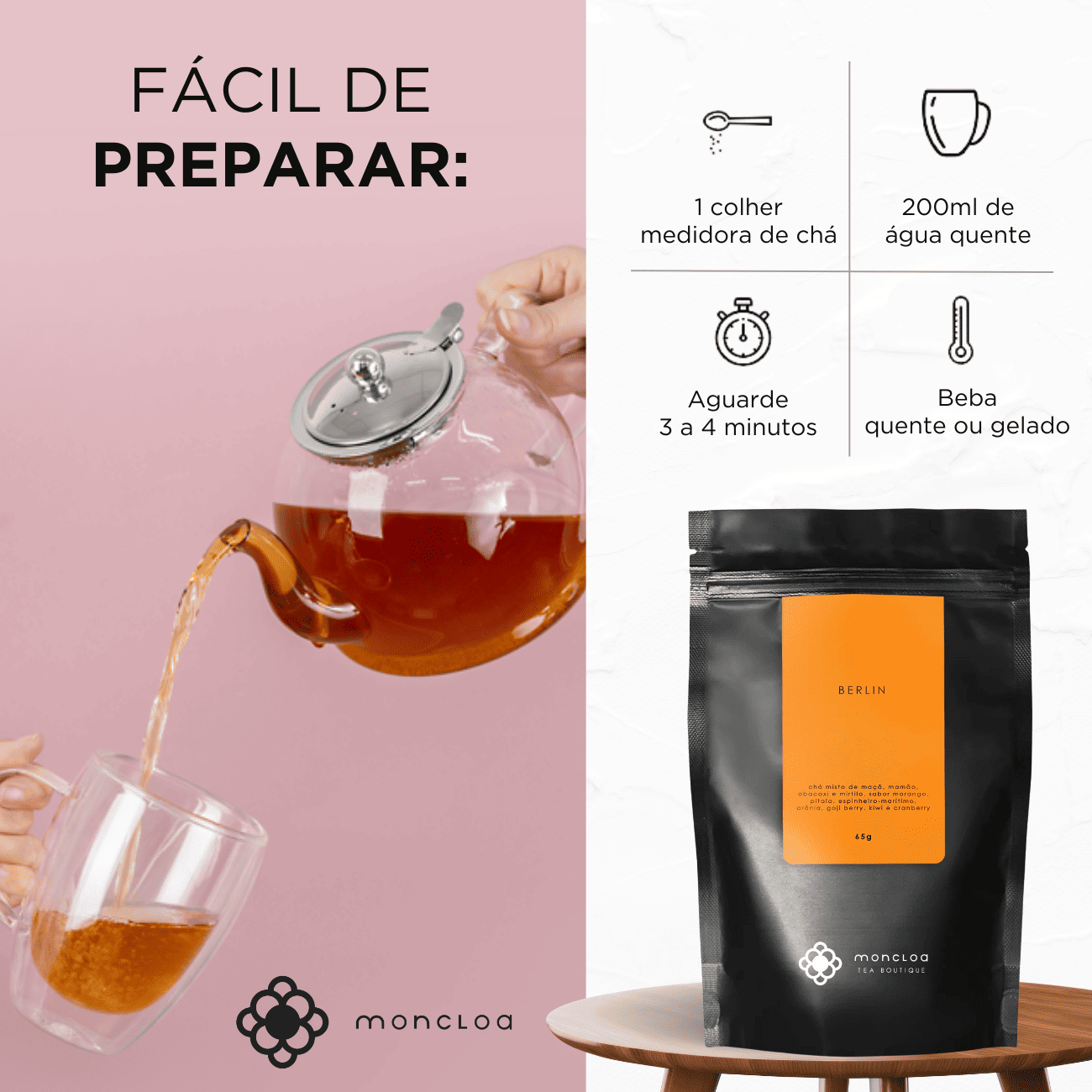 Chá Infusão de Frutas Berlin - 65g POUCH