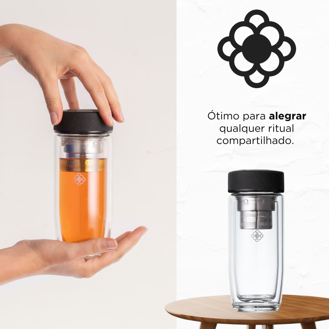 Garrafa de Vidro Duplo com Infusor Sync Duo Bottle Moncloa 320ml