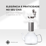 Bule de Chá de Vidro com Infusor Sunday Duo Teapot Moncloa 1.2l