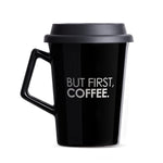 Caneca de Cerâmica com Tampa But First Coffee Moncloa