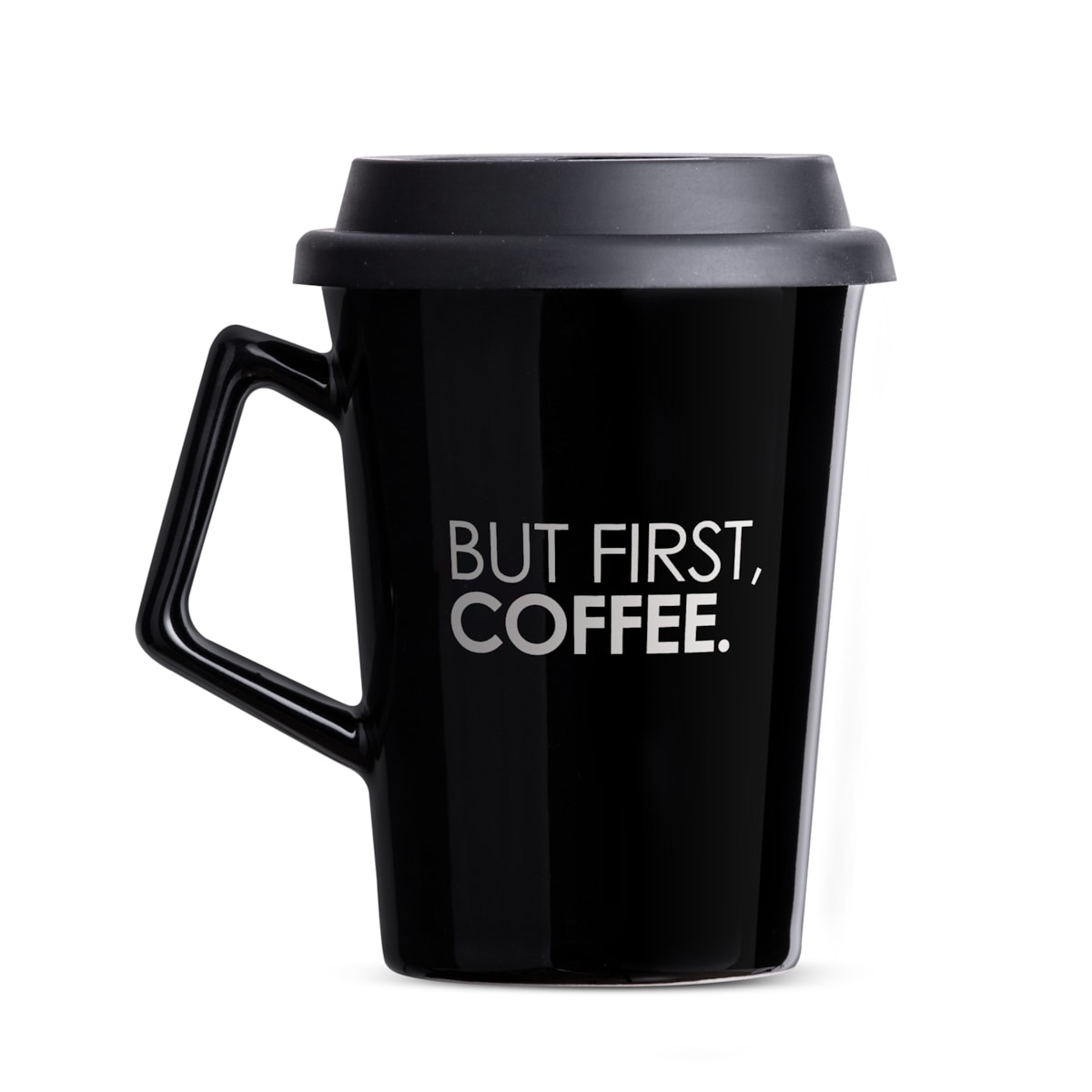 Caneca de Cerâmica com Tampa But First Coffee Moncloa