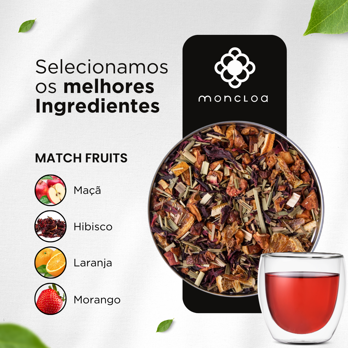 Chá Infusão de Frutas Match Fruits Moncloa Lata 45g