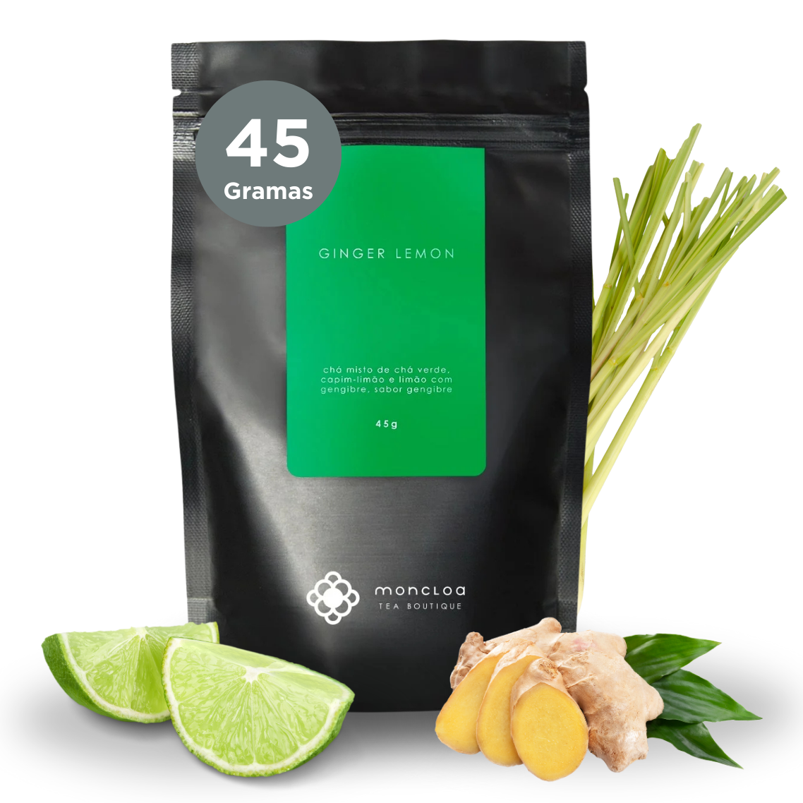 Chá Verde Ginger Lemon Moncloa Pouch 45g