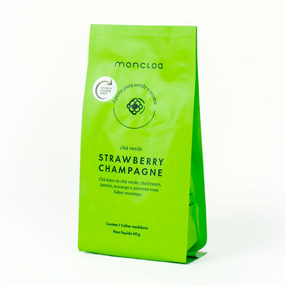 Chá Verde Strawberry Champagne Moncloa Pouch Valvulado 60g