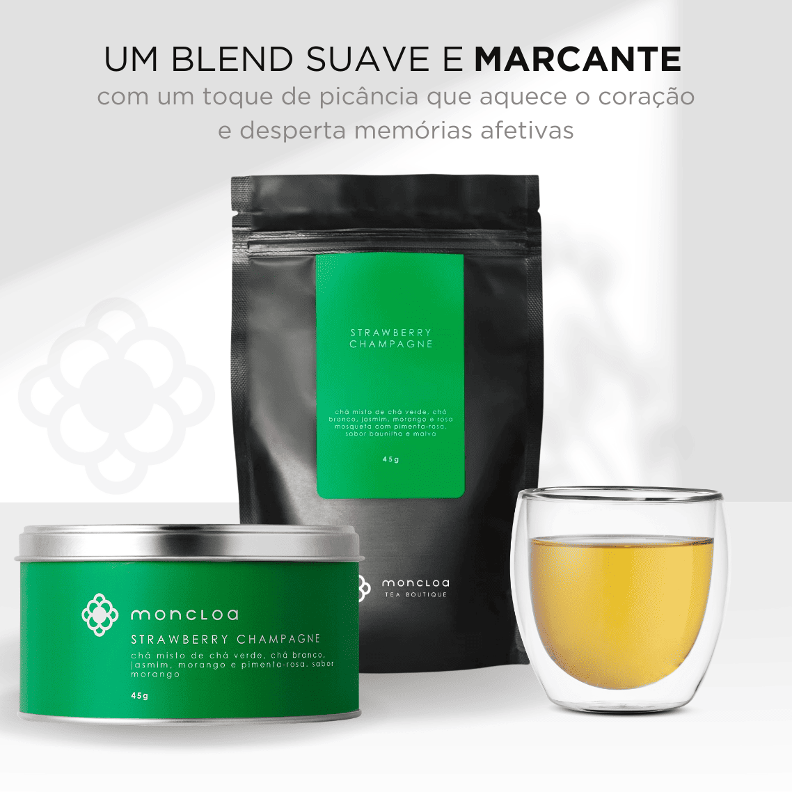 Chá Verde Strawberry Champagne Moncloa Pouch 45g
