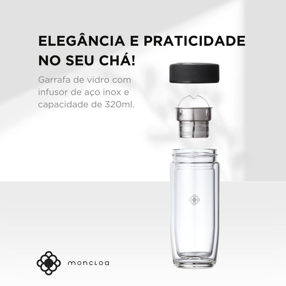 Garrafa de Vidro Duplo com Infusor Sync Duo Bottle Moncloa 320ml