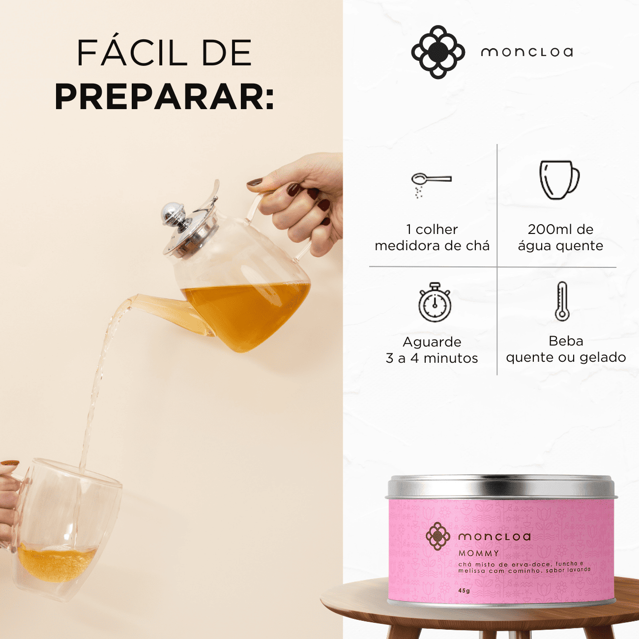Chá Infusão de Ervas Mommy Moncloa Lata 45g