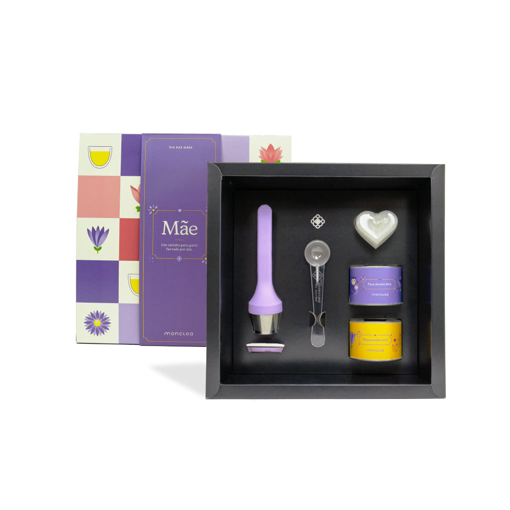 Kit Carinho Dia Das Mães Infusor Lollipop, colher medidora, vela aromática, duas mini latas Dream On e Strawberry Champa