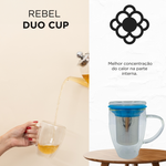 Caneca de Chá de Vidro com Infusor Rebel Duo Cup Moncloa
