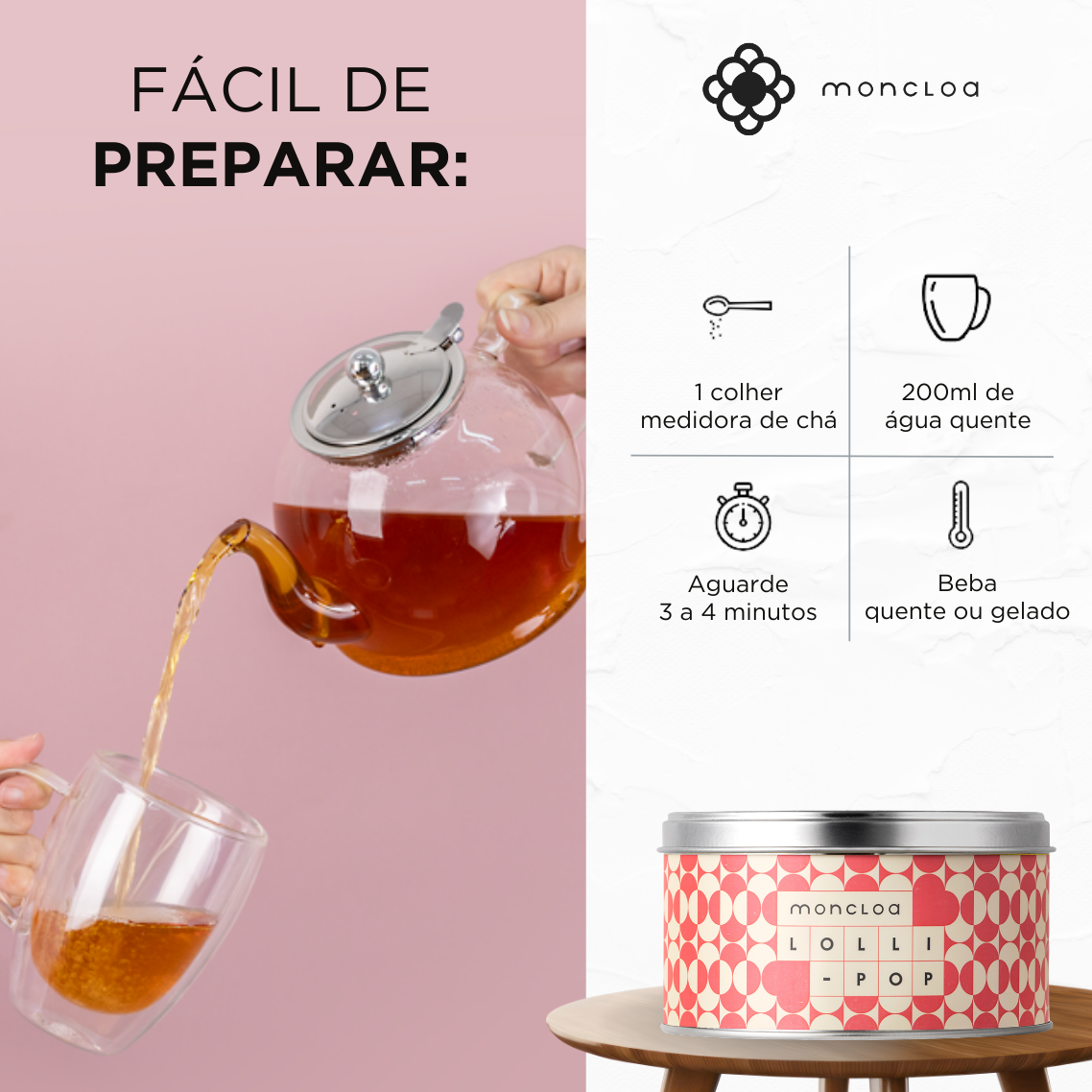 Chá Infusão de Frutas Lollipop 65g Moncloa