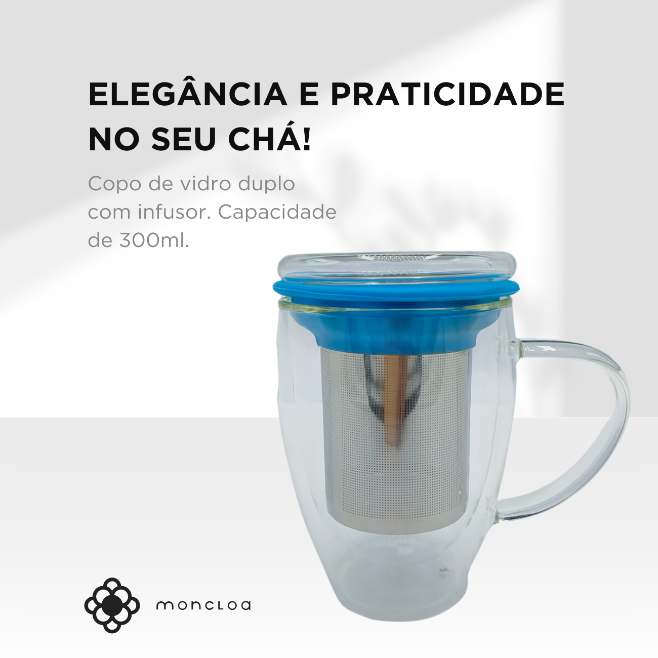 Caneca de Chá de Vidro com Infusor Rebel Duo Cup Moncloa