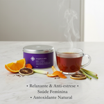 Lata Chá Rooibos Red Citrus Moncloa com benefícios: Relaxante e Anti-estresse, Saúde Feminina, Antioxidante Natural