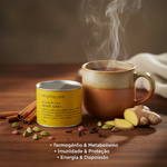 Mini lata Chá Spice Chai Moncloa com benefícios: Termogênico e Metabolismo, Imunidade e Proteção, Energia e Disposição