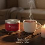 Lata Chá Puerh Bourbon Vanilla Moncloa com benefícios: Digestivo e Detox, Foco e Energia, Saúde do Fígado